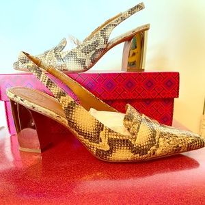 Tory Burch Sadie Snake print slingback